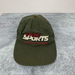 Cycle Sports Embroidered Retro Olive Green Motorcycle Vintage Adjustable Hat Cap